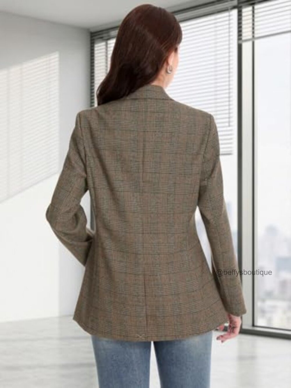 Lightweight Blazer Notched Lapel Dressy Casual Work Office Jacket Pockets - Picture 5 of 7